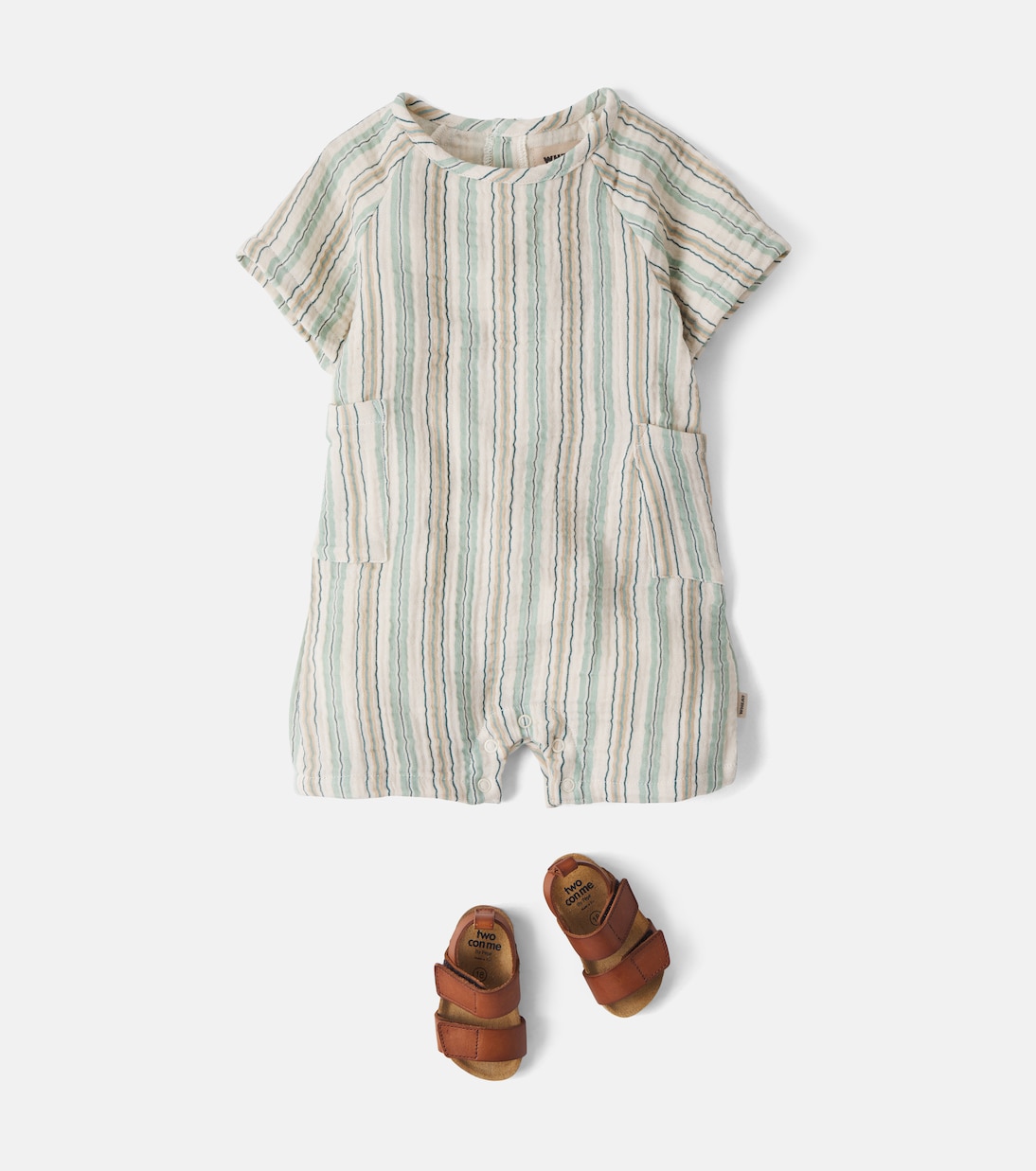 Bébé – Combi-short Edison rayée en coton | Wheat