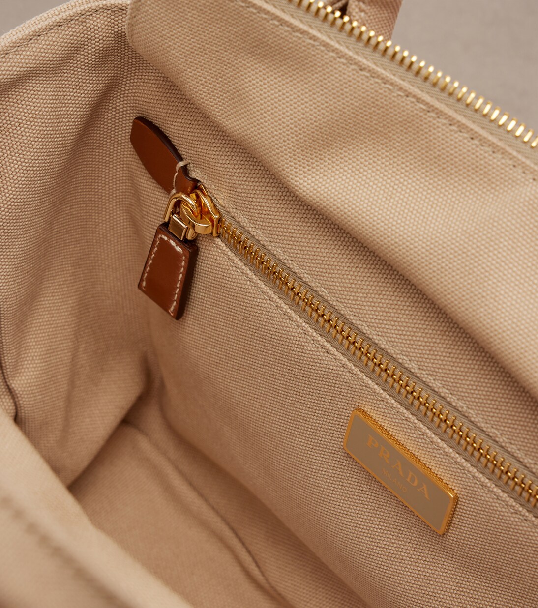 Medium wicker and canvas tote bag | Prada