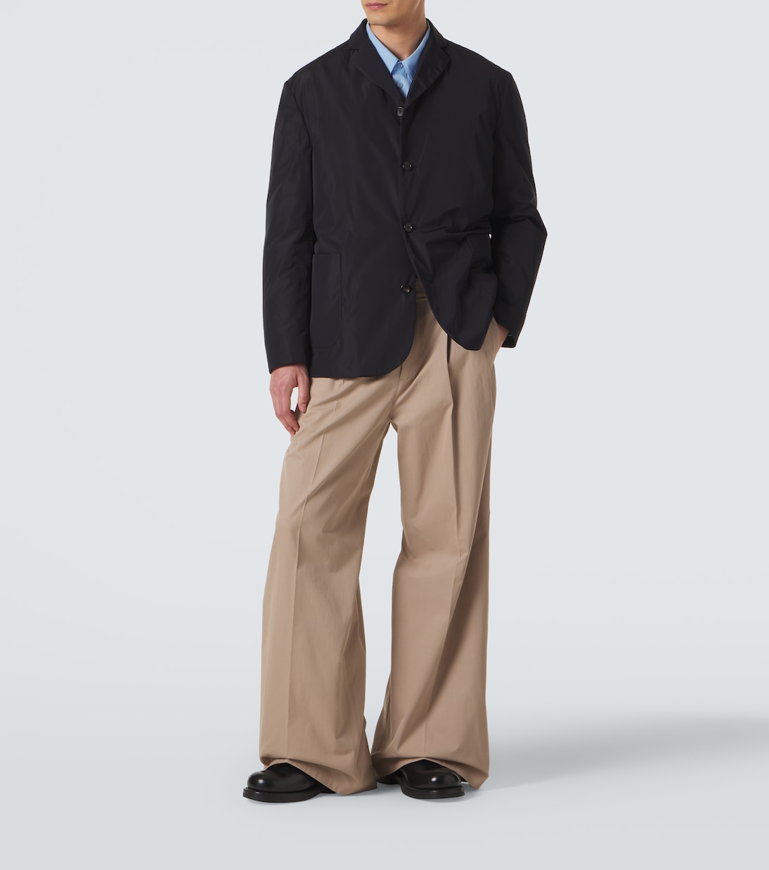 Pleated cotton wide-leg pants | Jil Sander