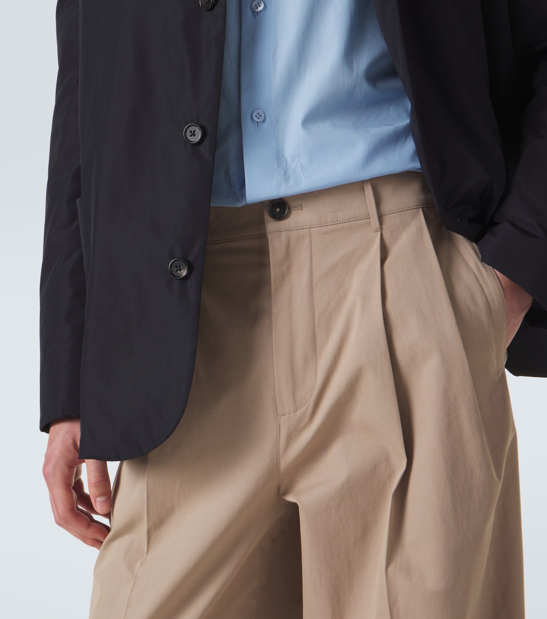 Pleated cotton wide-leg pants | Jil Sander