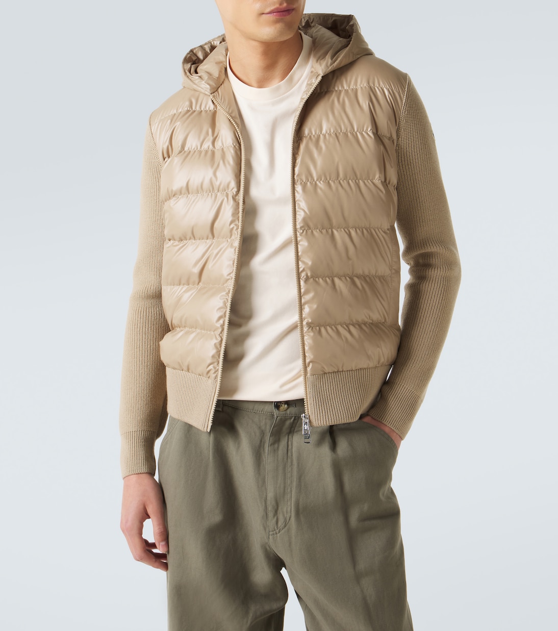 Tricot down-paneled virgin wool cardigan | Moncler