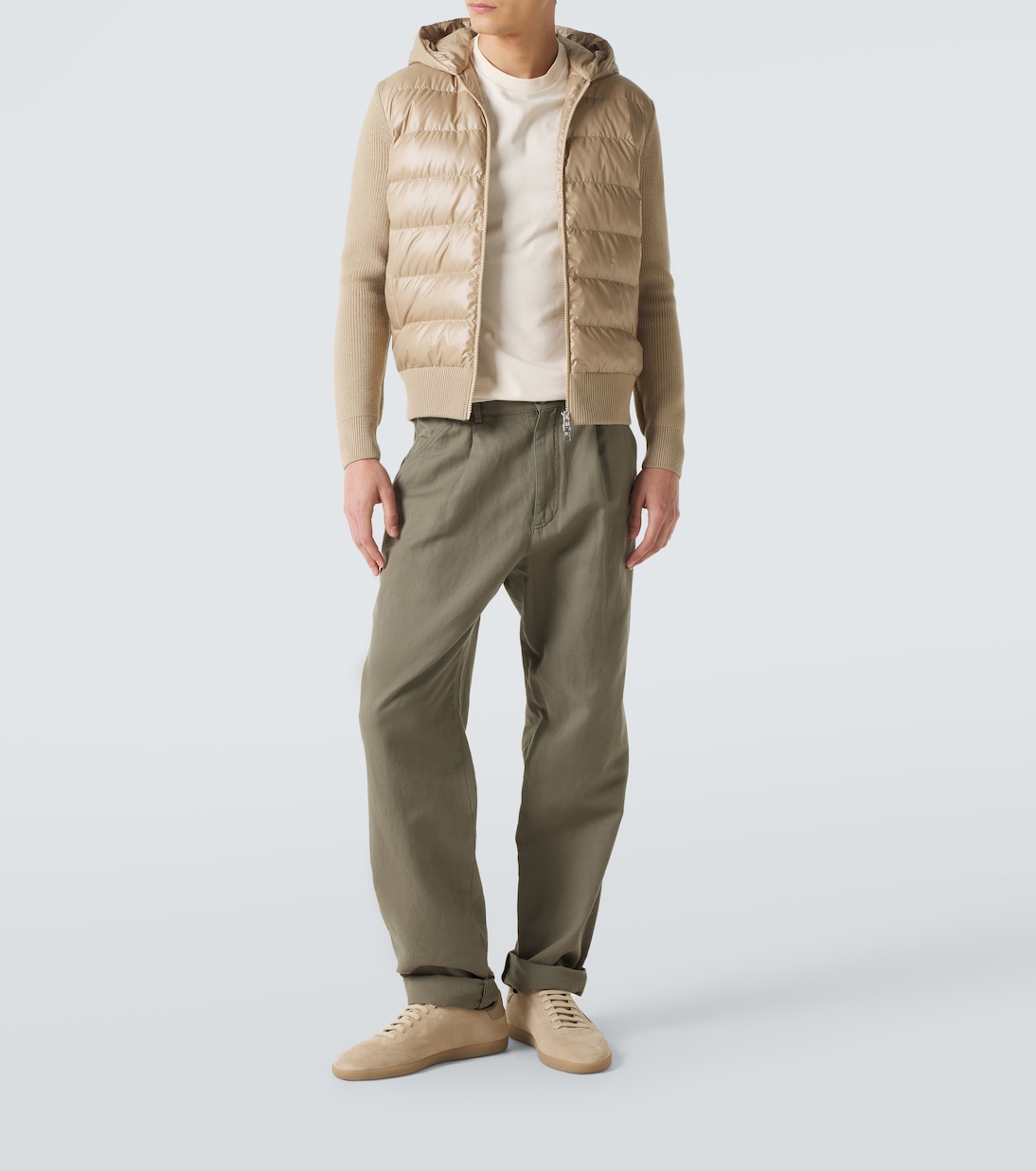 Tricot down-paneled virgin wool cardigan | Moncler