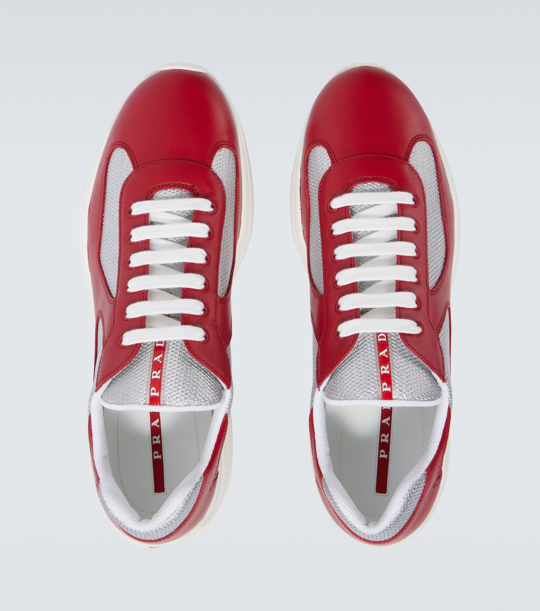 America's Cup皮革边饰运动鞋 | Prada