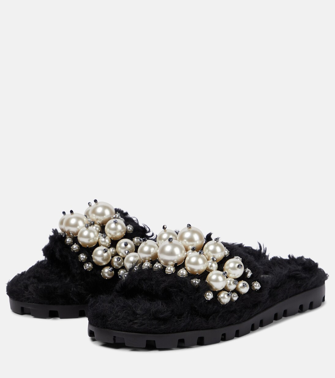 Pantoletten mit Zierperlen | Miu Miu