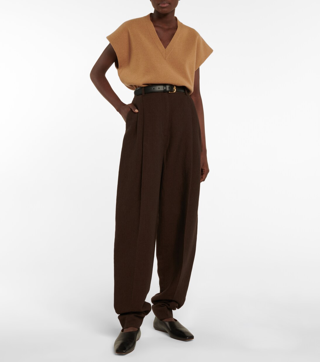 Pantalon carotte Malu en lin mélangé | The Row