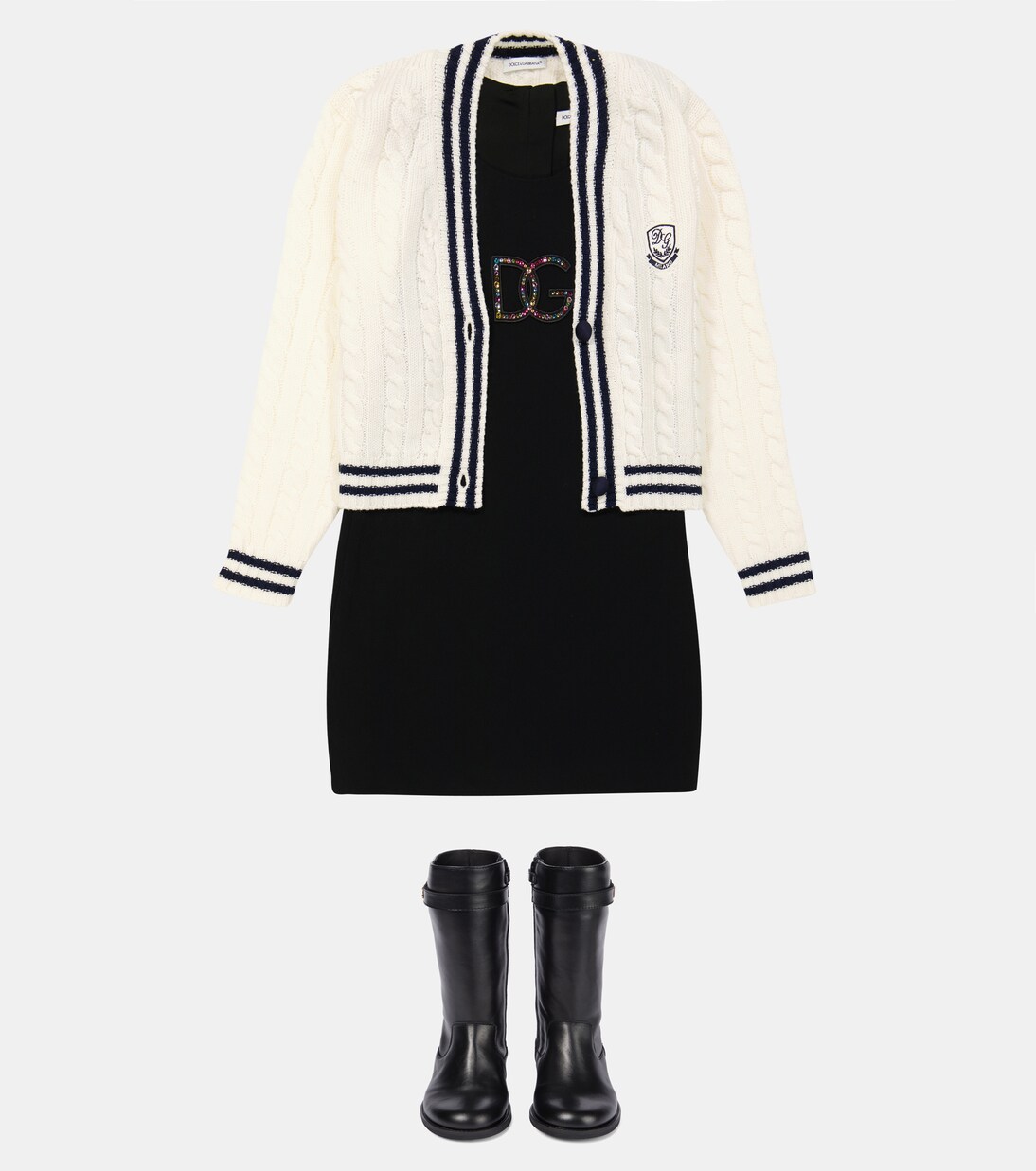 Crystal-embellished dress | Dolce&Gabbana Kids