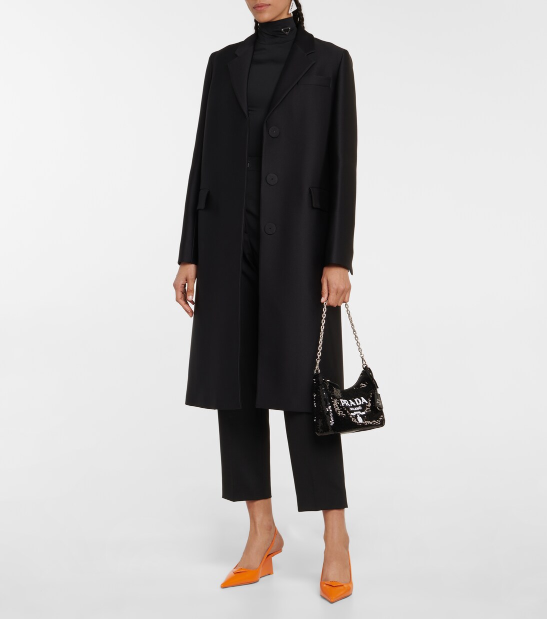 Logo jersey high-neck top | Prada