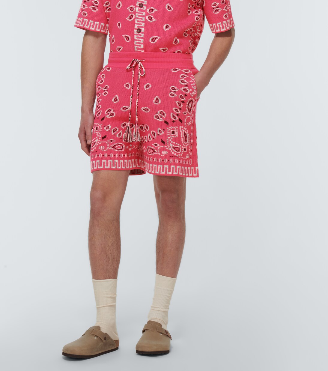 Bandana cotton-blend piqué shorts | Alanui