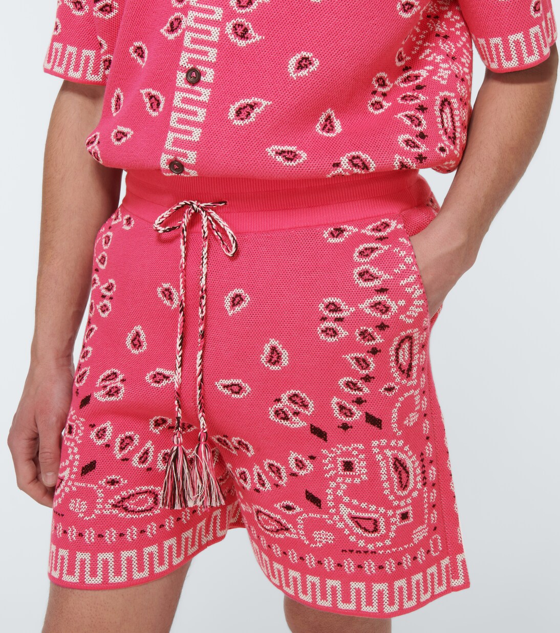 Bandana cotton-blend piqué shorts | Alanui