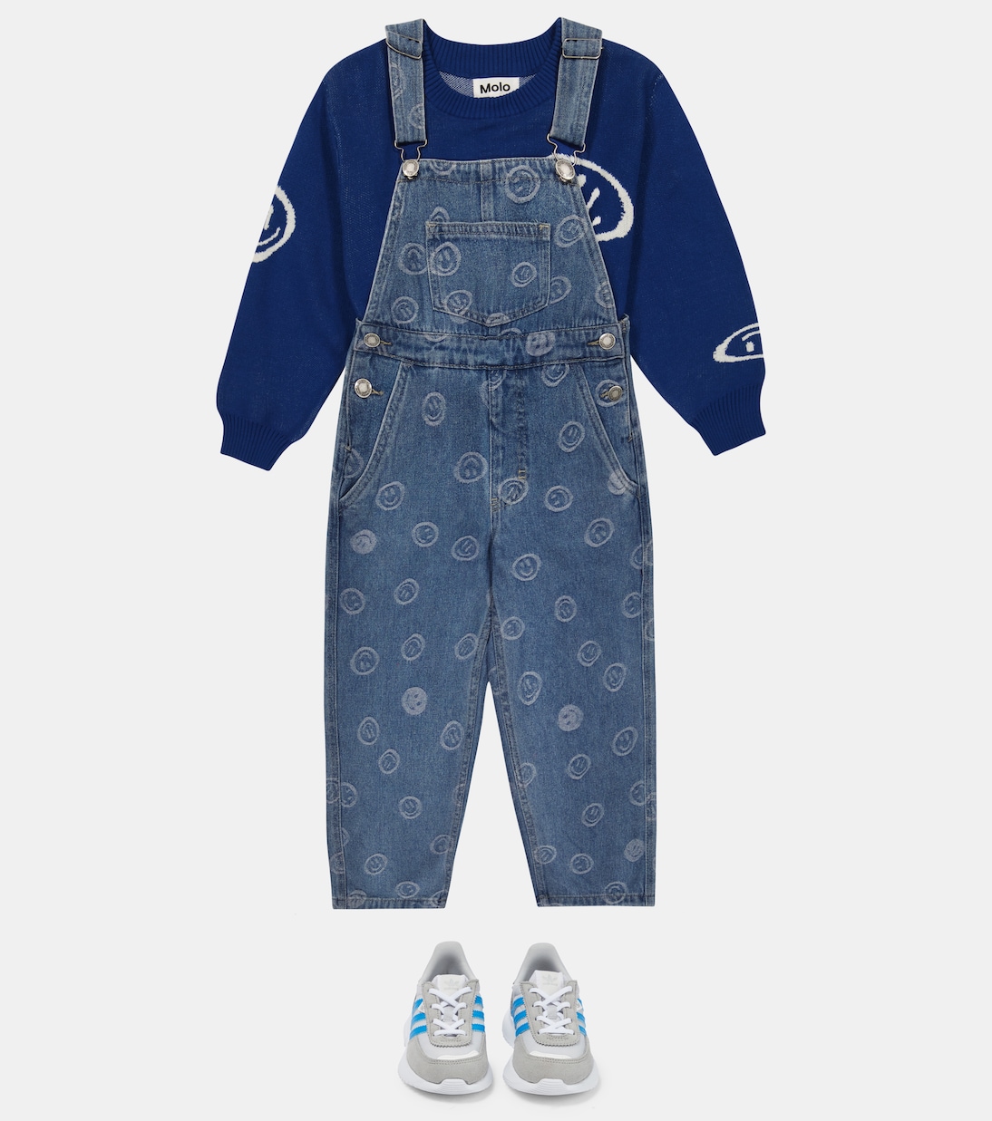 Aer printed denim dungarees | Molo