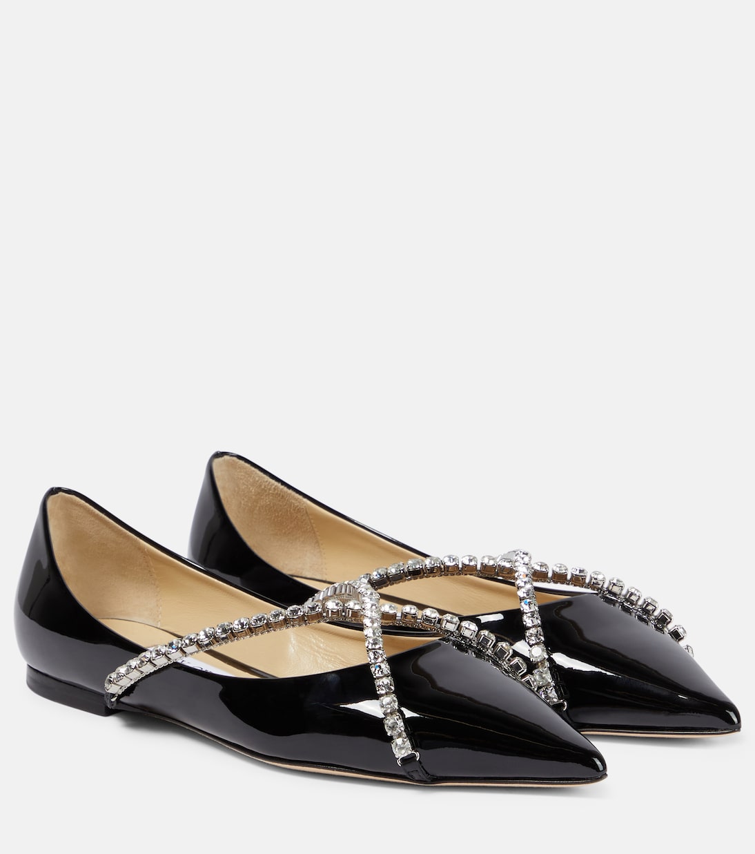 Genevi embellished patent leather ballet flats | Jimmy Choo