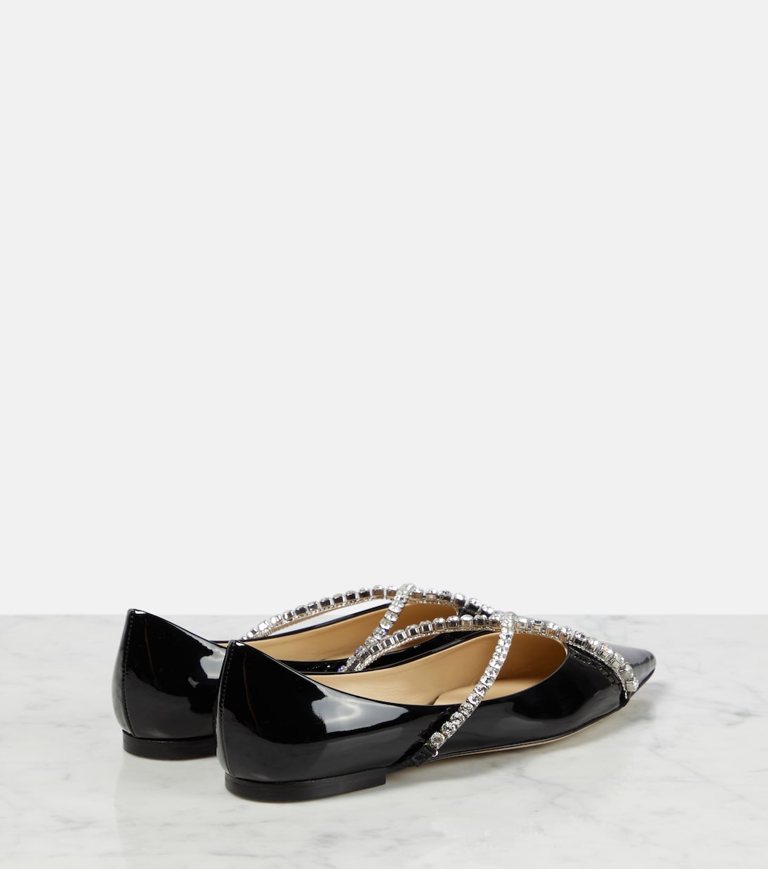 Genevi embellished patent leather ballet flats | Jimmy Choo