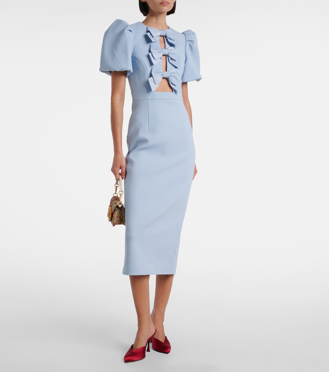 Bridal Annabelle bow-detail midi dress | Rebecca Vallance