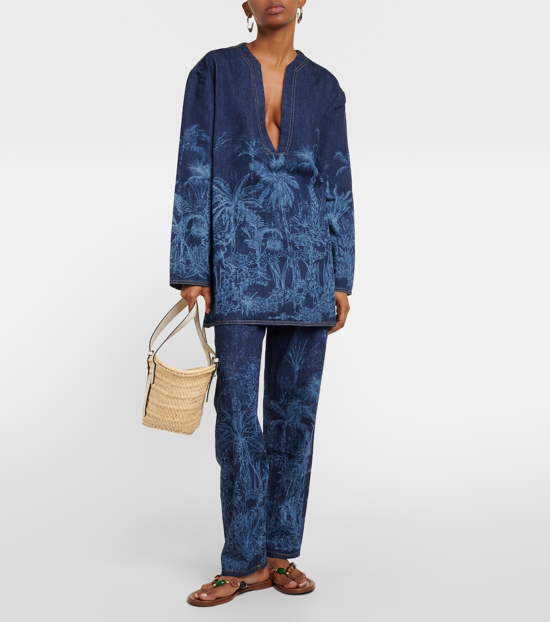 Tongs Shanti en cuir à ornements | Gianvito Rossi