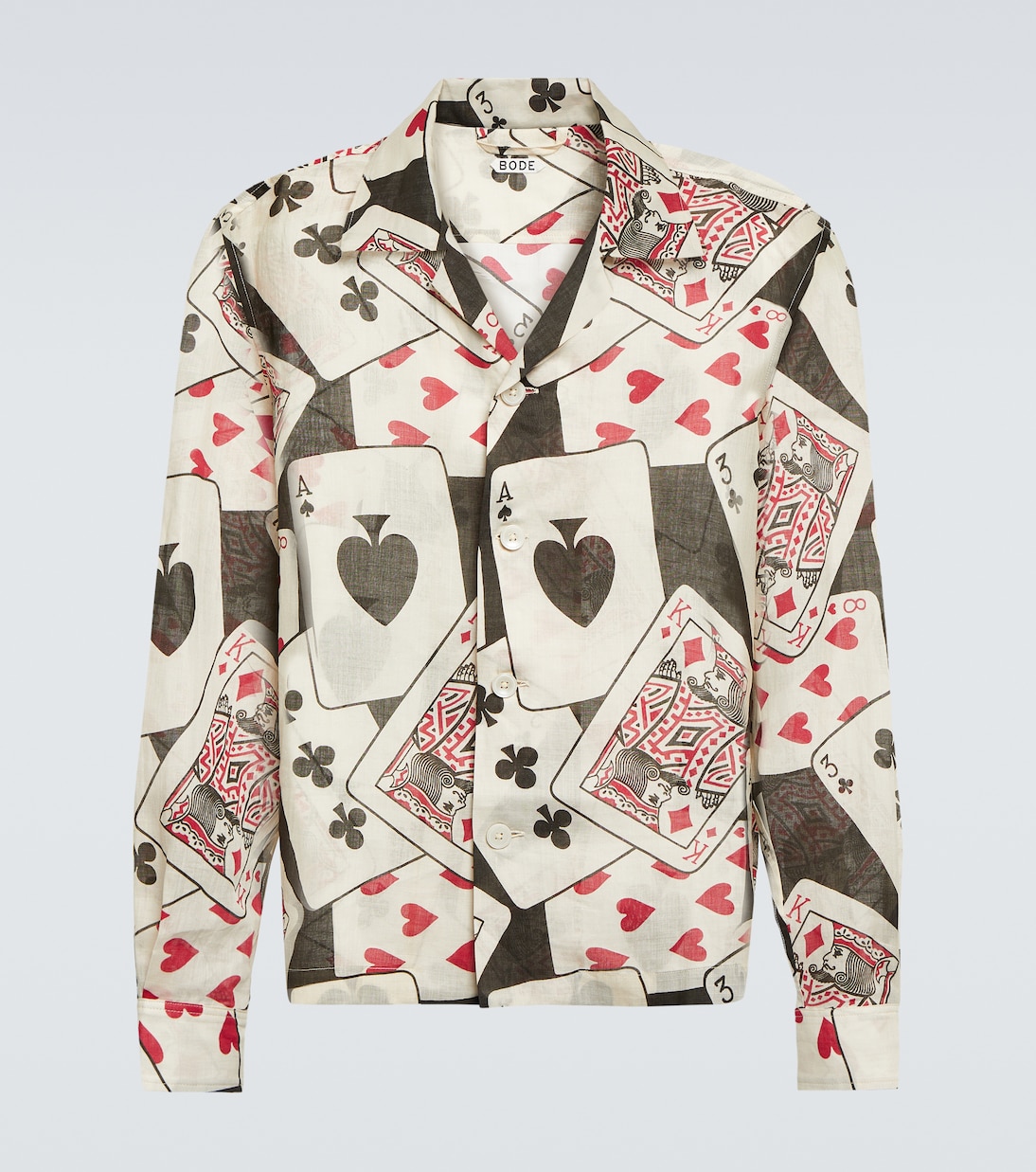 Ace Of Spades printed ramie shirt | Bode