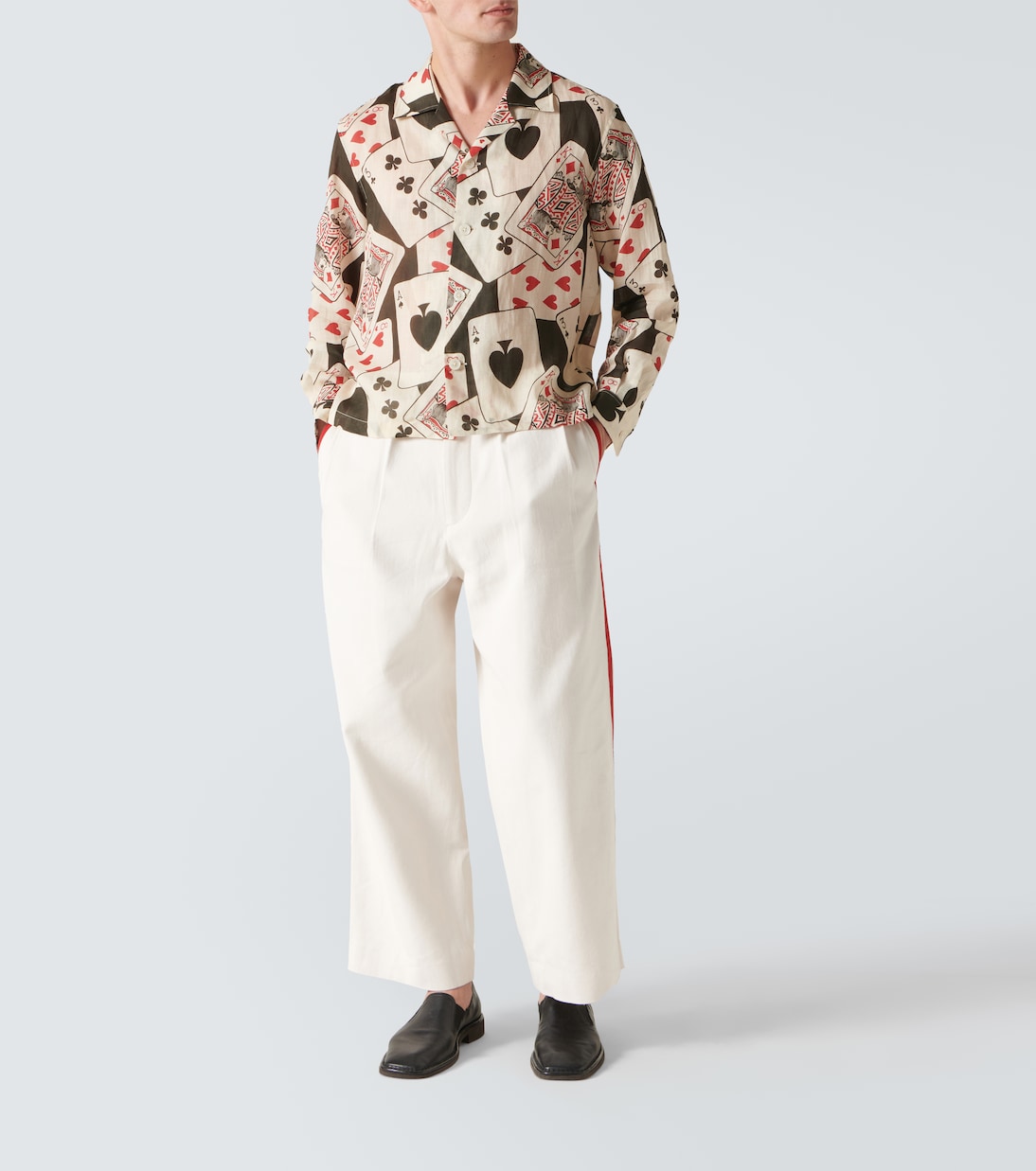 Ace Of Spades printed ramie shirt | Bode