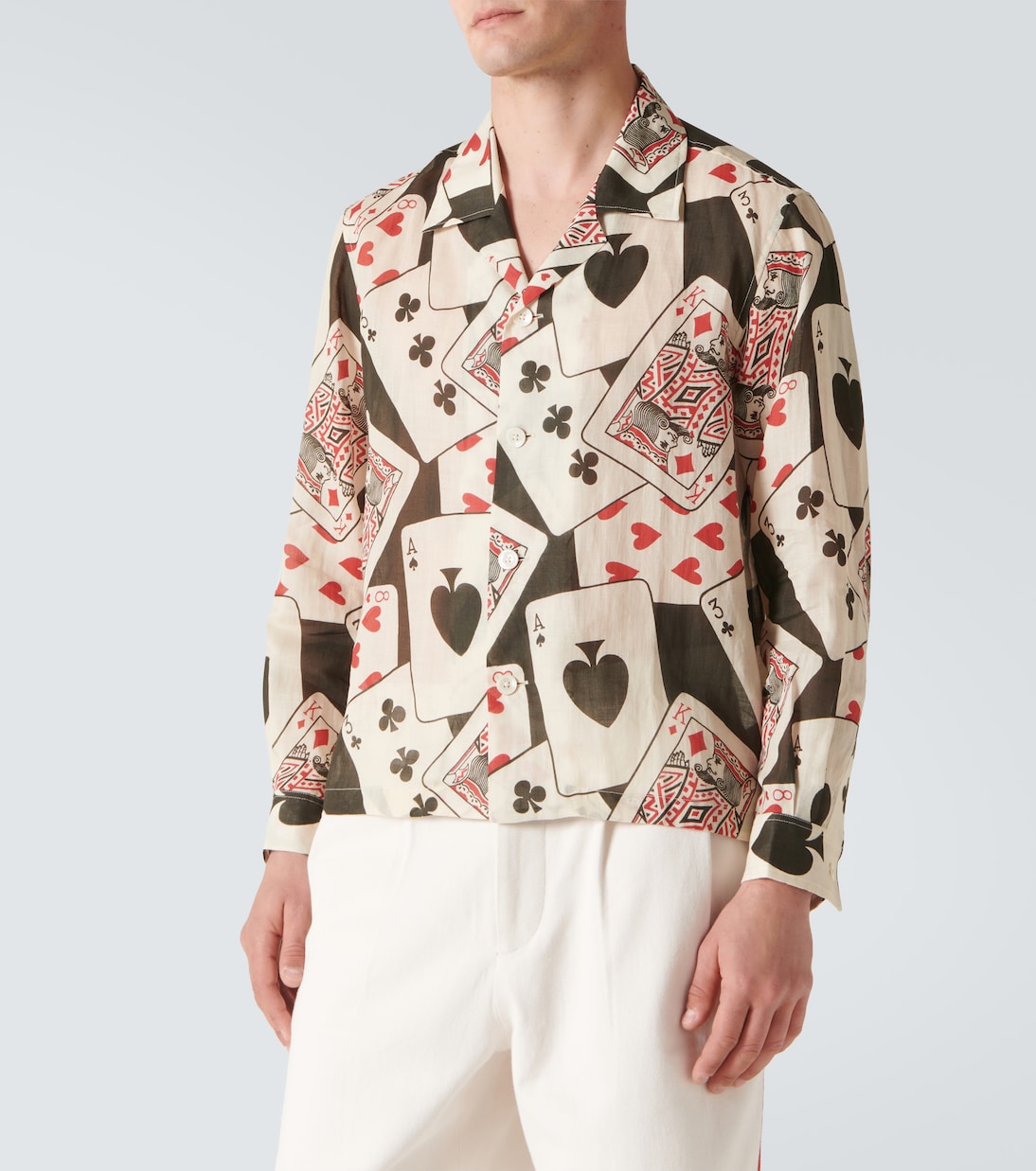 Ace Of Spades printed ramie shirt | Bode