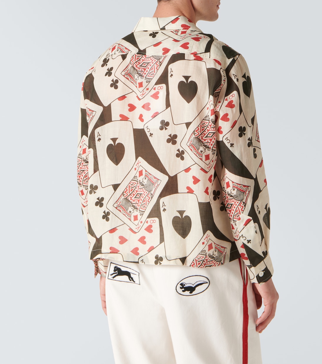 Ace Of Spades printed ramie shirt | Bode