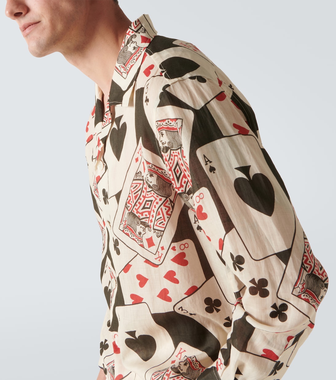 Ace Of Spades printed ramie shirt | Bode