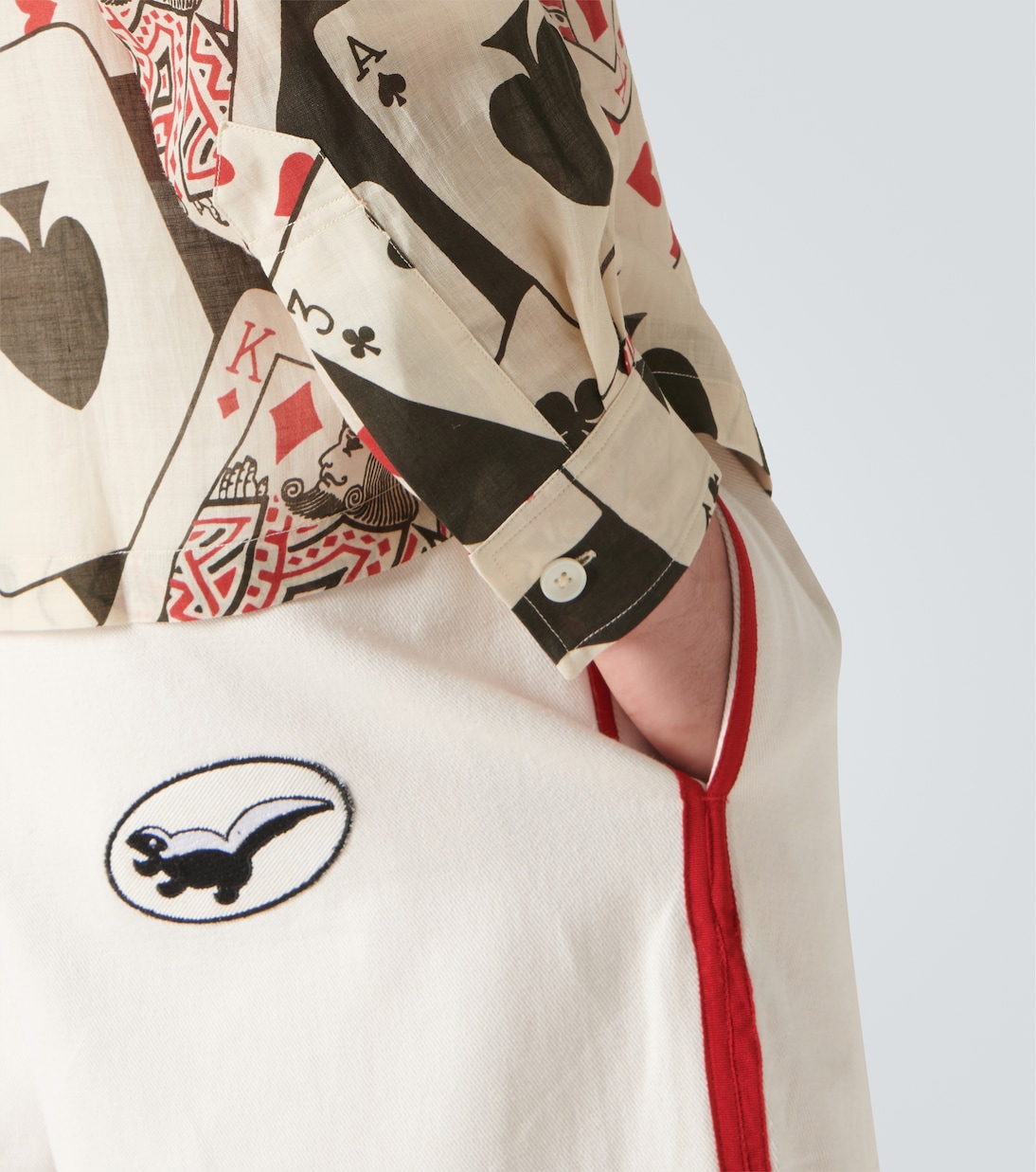 Ace Of Spades printed ramie shirt | Bode