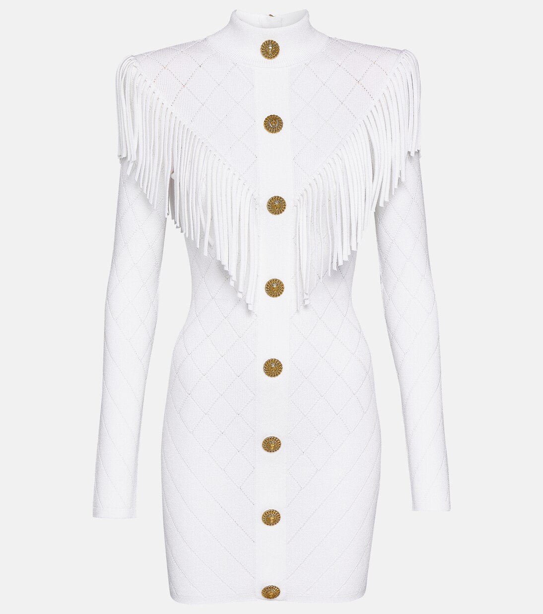 Fringed knit minidress  | Balmain
