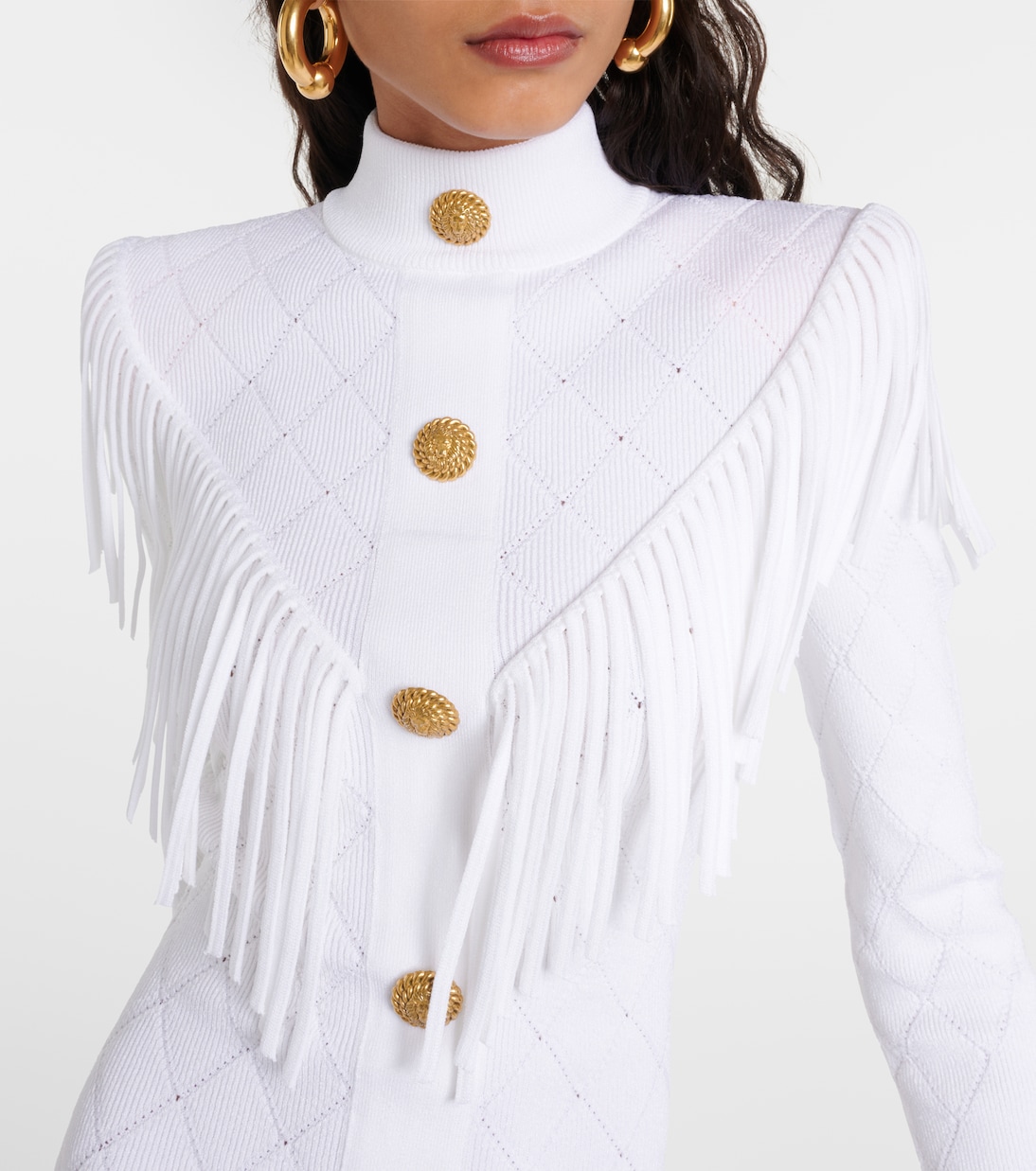 Fringed knit minidress  | Balmain