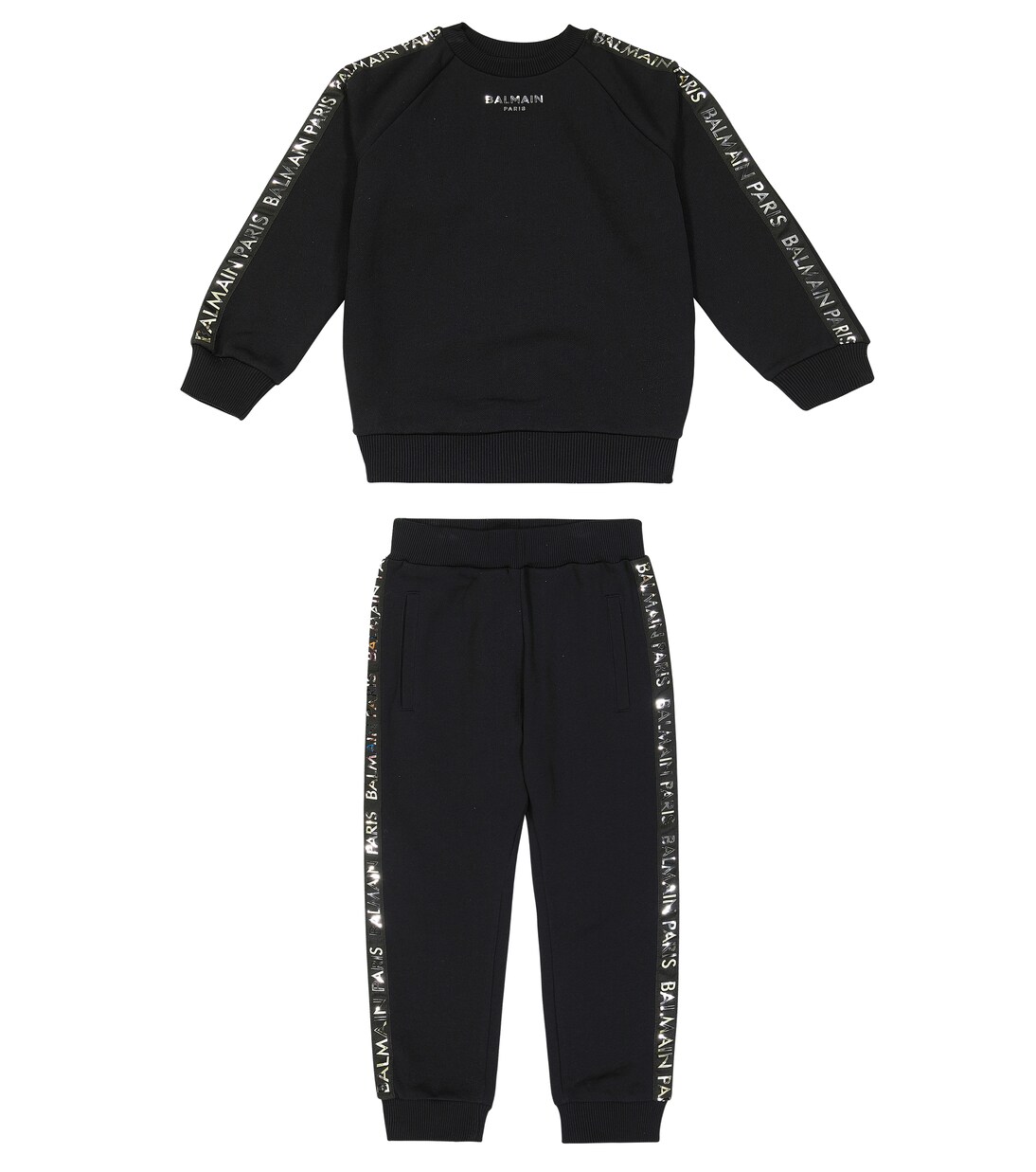 Cotton fleece sweatshirt and sweatpants set | Balmain Kids