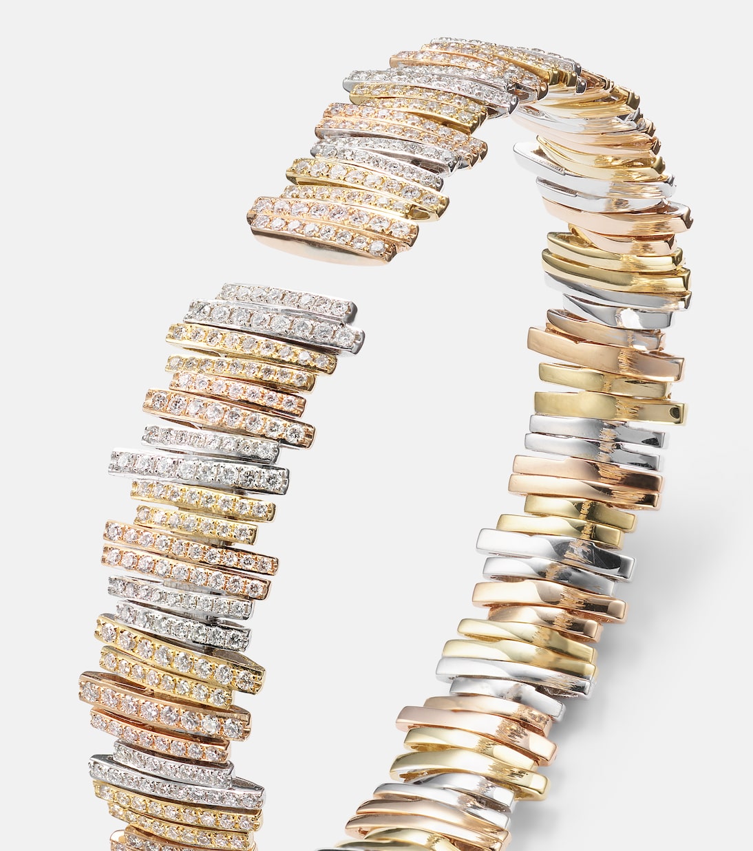 18kt yellow, rose, and white gold bracelet with diamonds | Suzanne Kalan