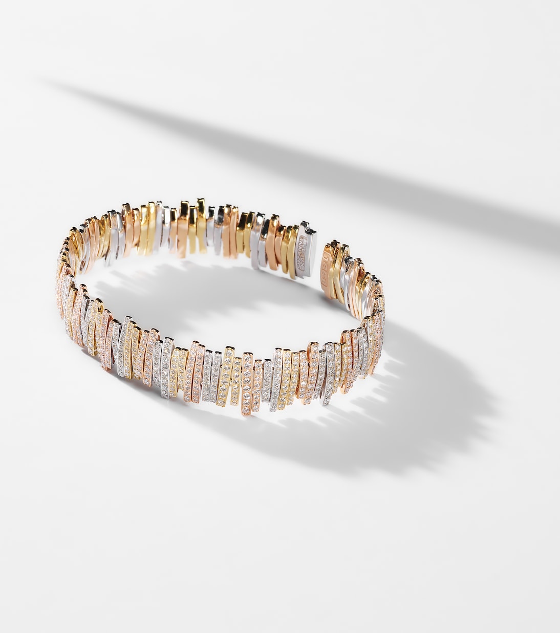 18kt yellow, rose, and white gold bracelet with diamonds | Suzanne Kalan