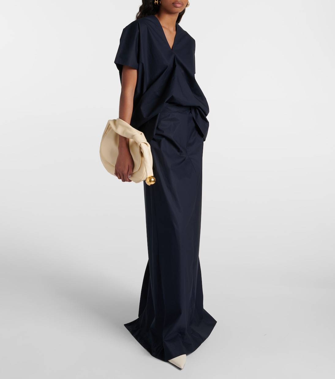 Mid-rise cotton maxi skirt  | Plan C