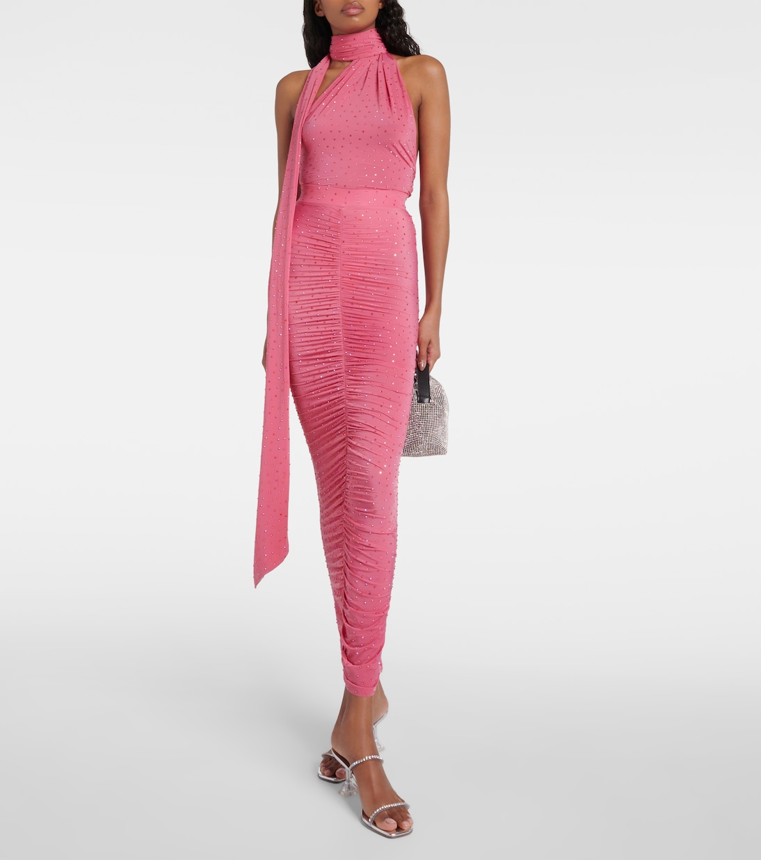 Embellished ruched jersey maxi skirt | Alex Perry