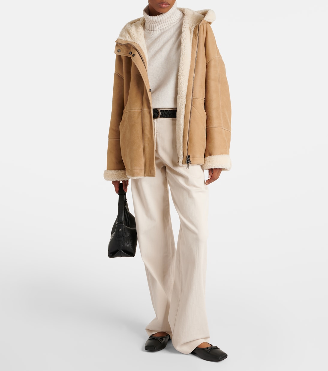 Monili shearling-lined leather mules | Brunello Cucinelli