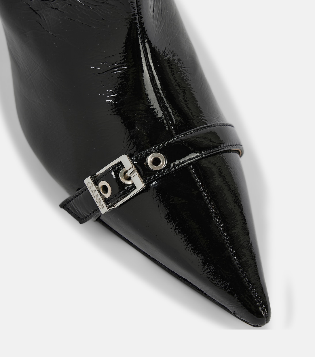 Eyelets faux leather knee-high boots | Ganni