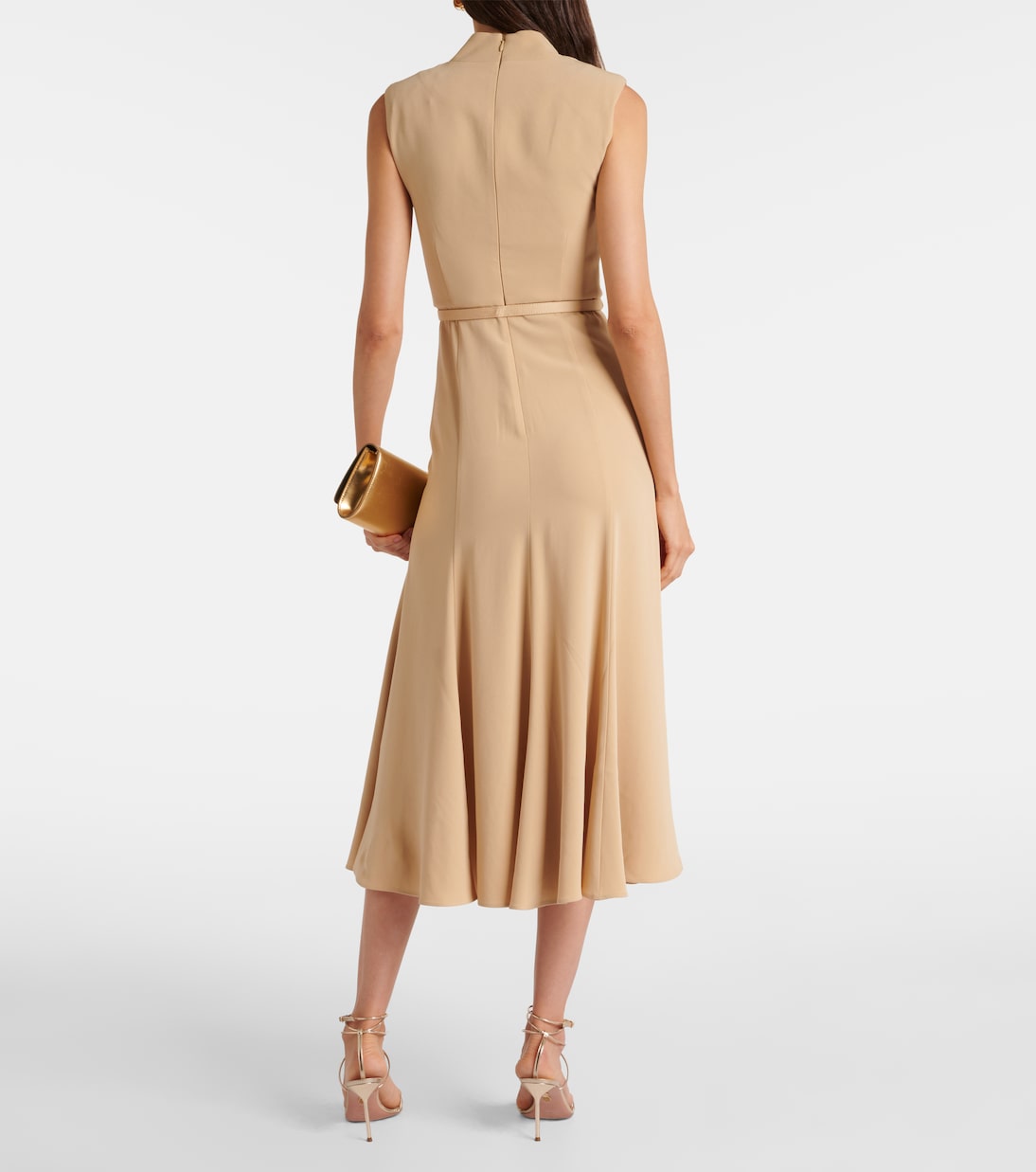 Robe midi en crêpe de satin | Roland Mouret