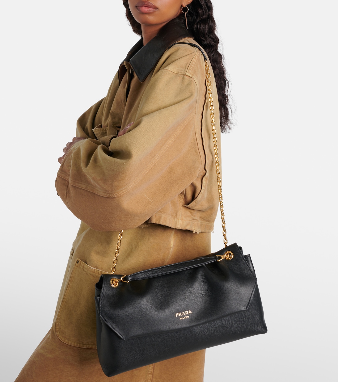 Schultertasche Medium aus Leder | Prada