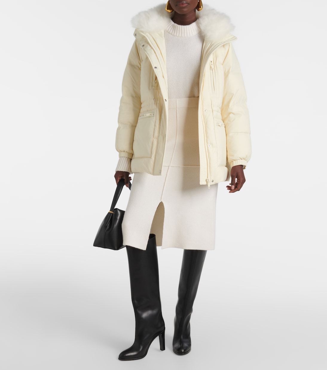 Daunenjacke mit Shearling | Yves Salomon