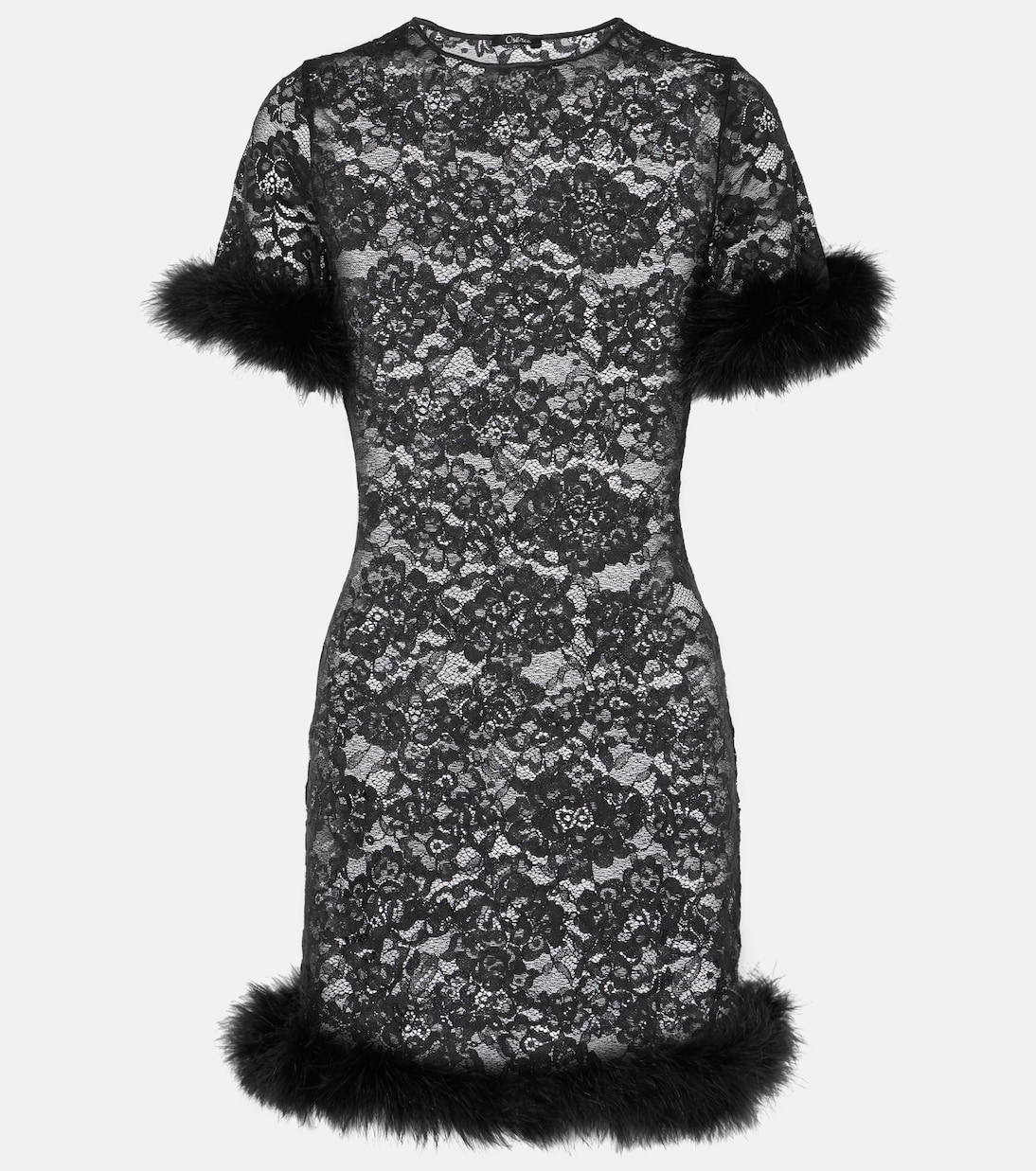 Minikleid O-Lover aus Spitze mit Federn | Oséree