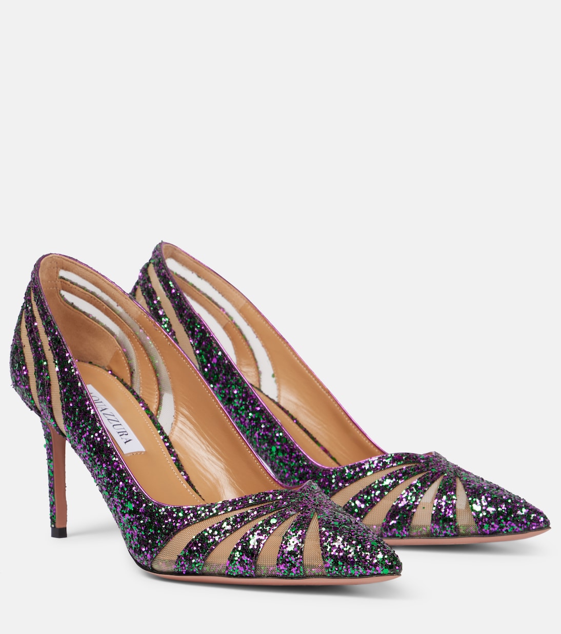 Pumps Spy 75 aus Mesh mit Glitter | Aquazzura