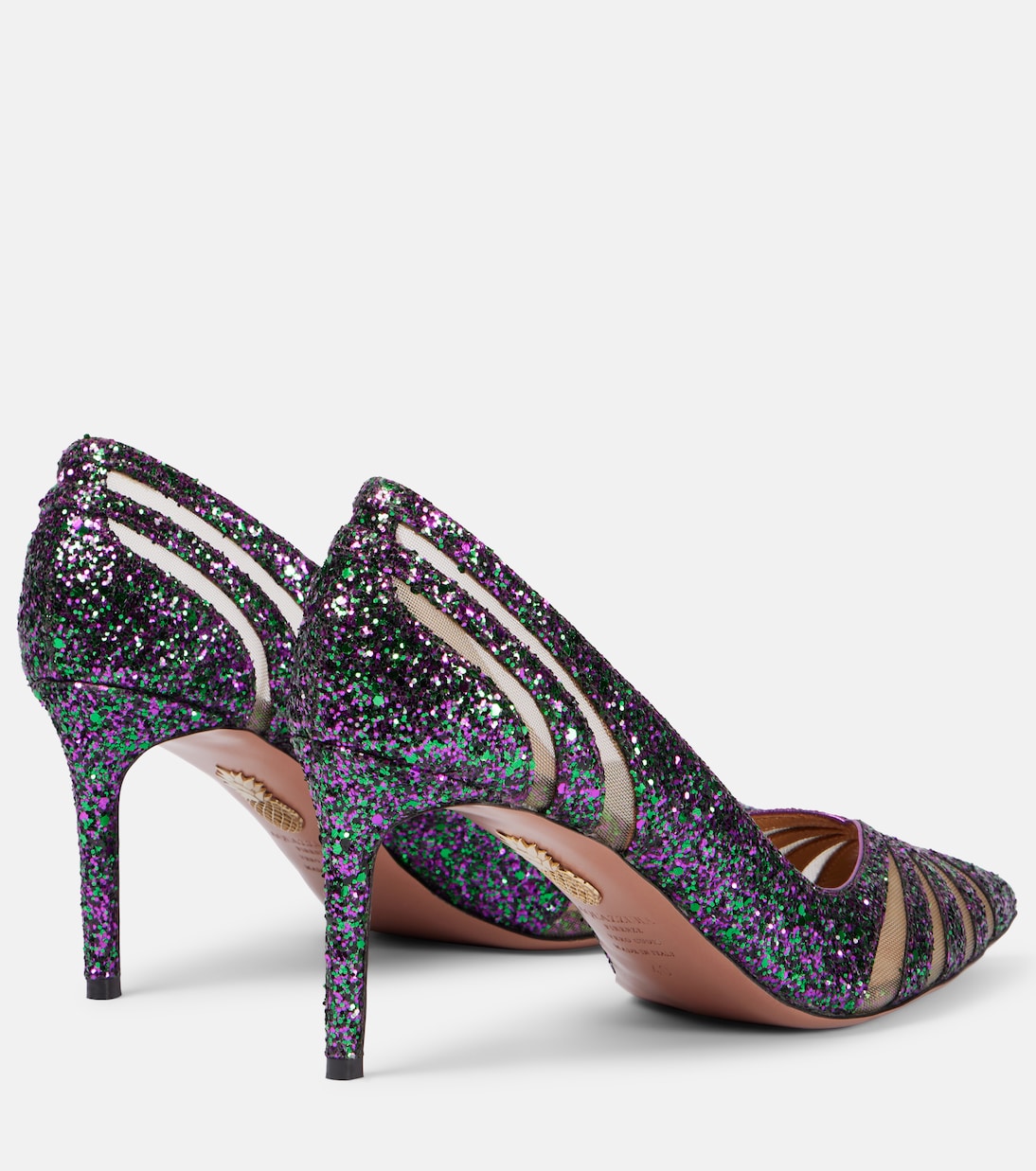 Pumps Spy 75 aus Mesh mit Glitter | Aquazzura