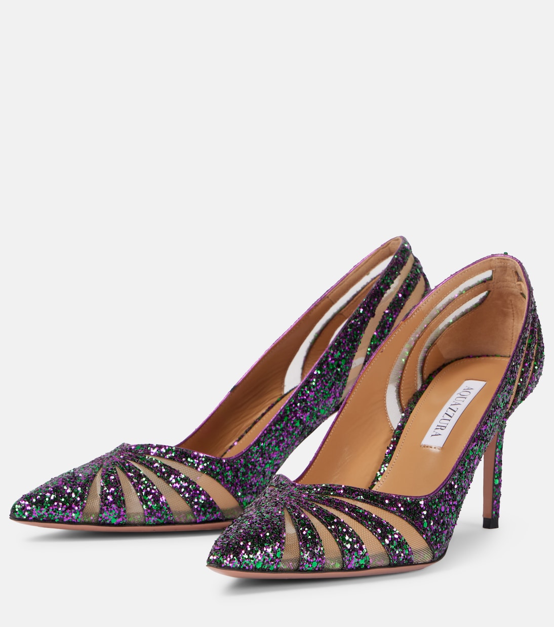 Pumps Spy 75 aus Mesh mit Glitter | Aquazzura