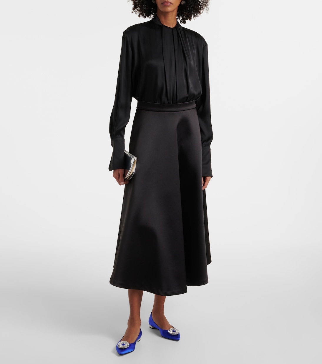 Ballerinas Crystal Hoop aus Satin | Aquazzura