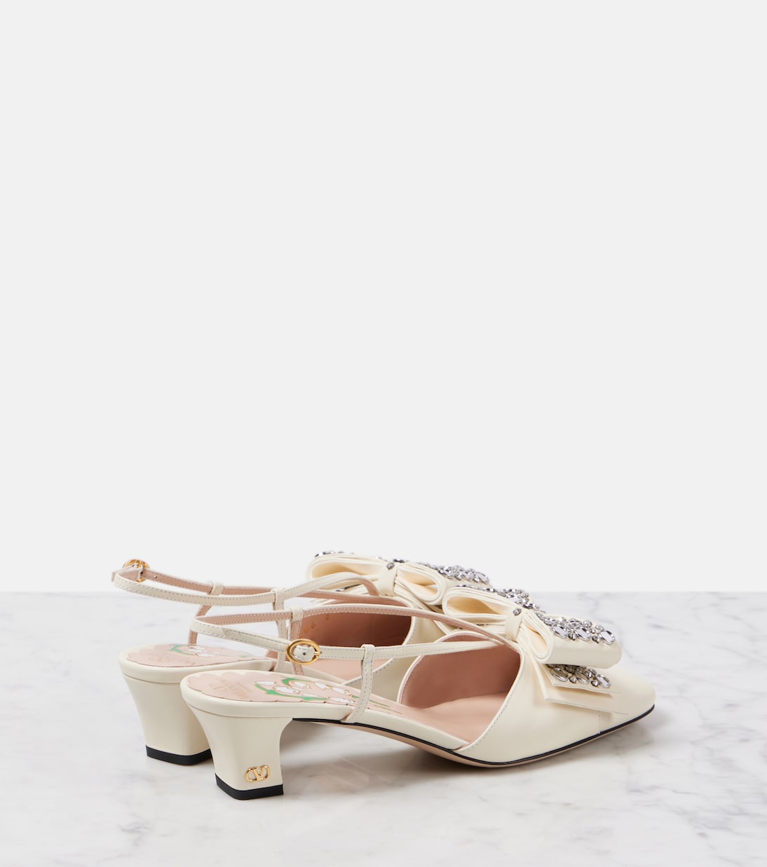 Escarpins slingback Bowow 45 à ornements | Valentino Garavani