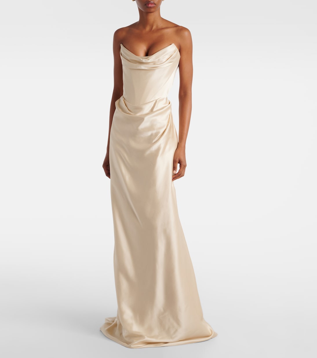 Galaxy draped crêpe satin bustier gown | Vivienne Westwood