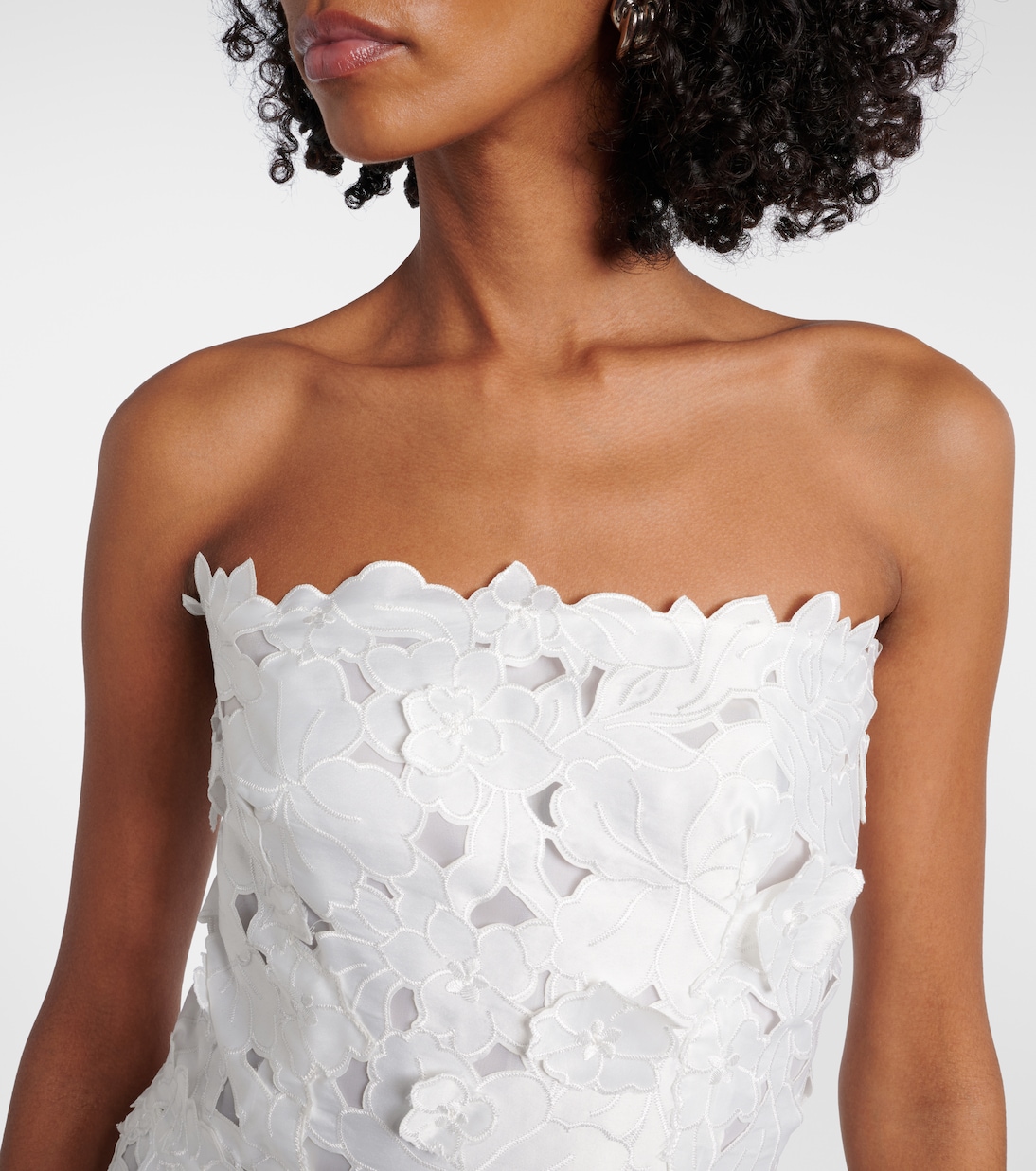 Cocktailkleid Norina aus Satin mit Spitze | Costarellos