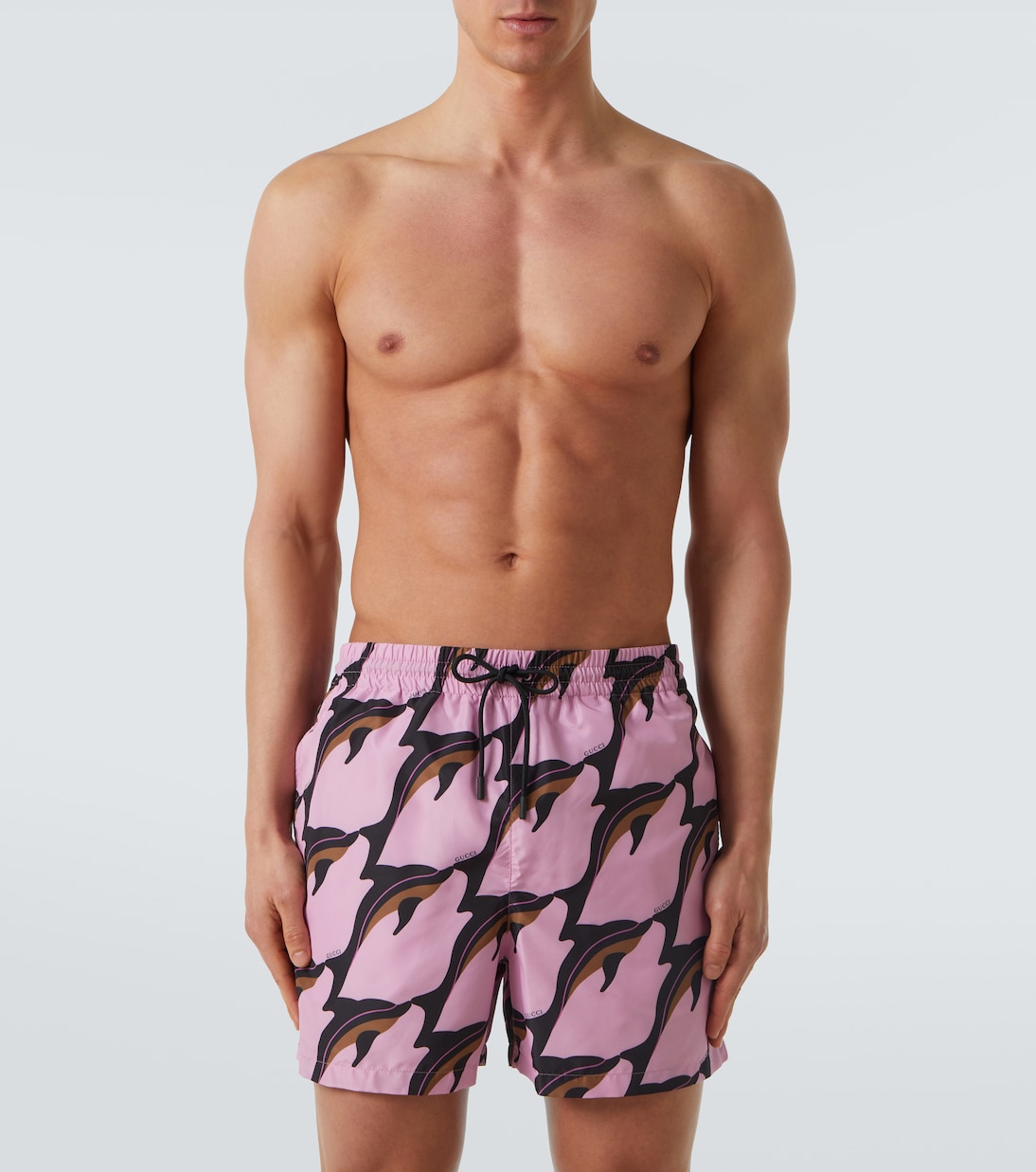 프린트 포플린 스윔 쇼츠 | Gucci