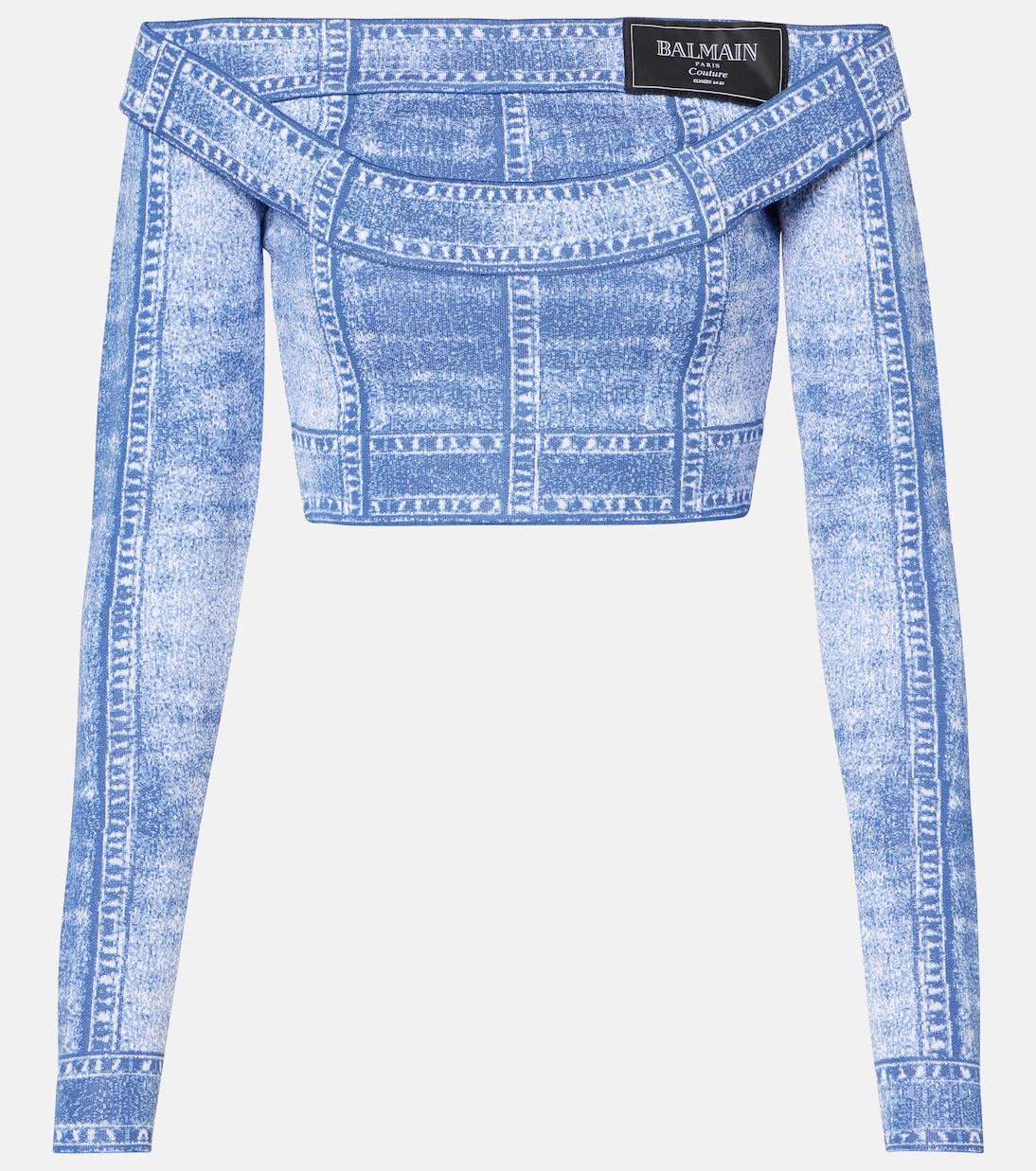 Crop top en jacquard trompe-l'oeil | Balmain