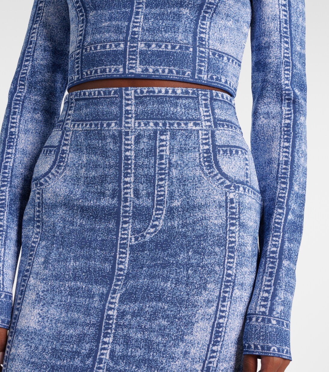 Crop top en jacquard trompe-l'oeil | Balmain