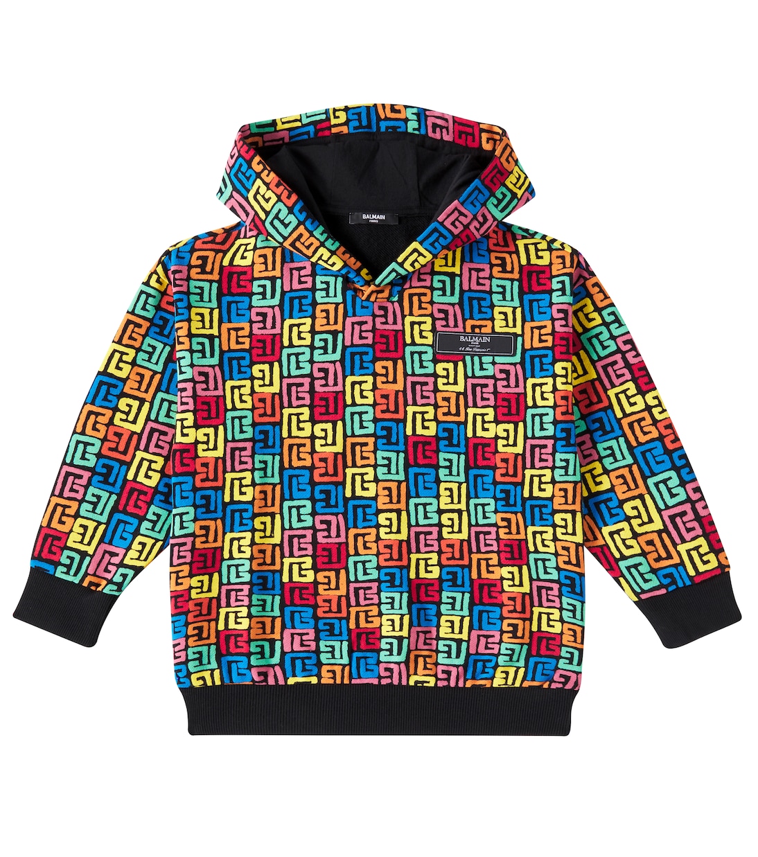 Sudadera con capucha Monogram de algodón | Balmain Kids
