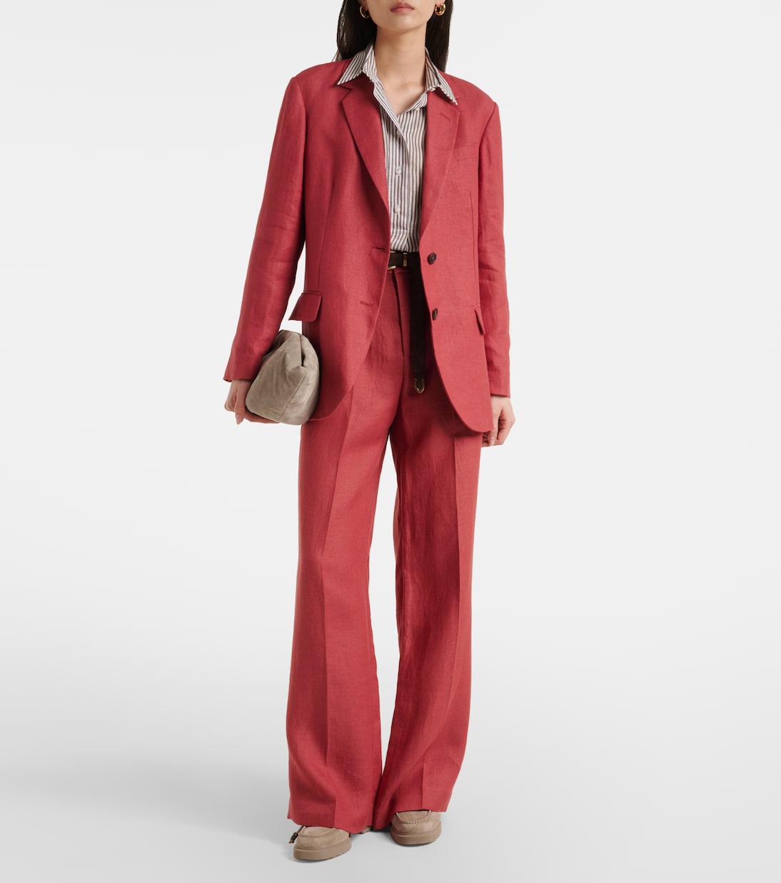 Pantalones anchos de cáñamo y lino | Brunello Cucinelli