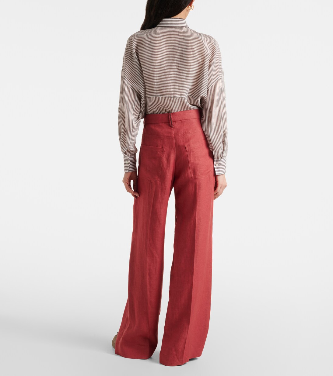 Pantalones anchos de cáñamo y lino | Brunello Cucinelli